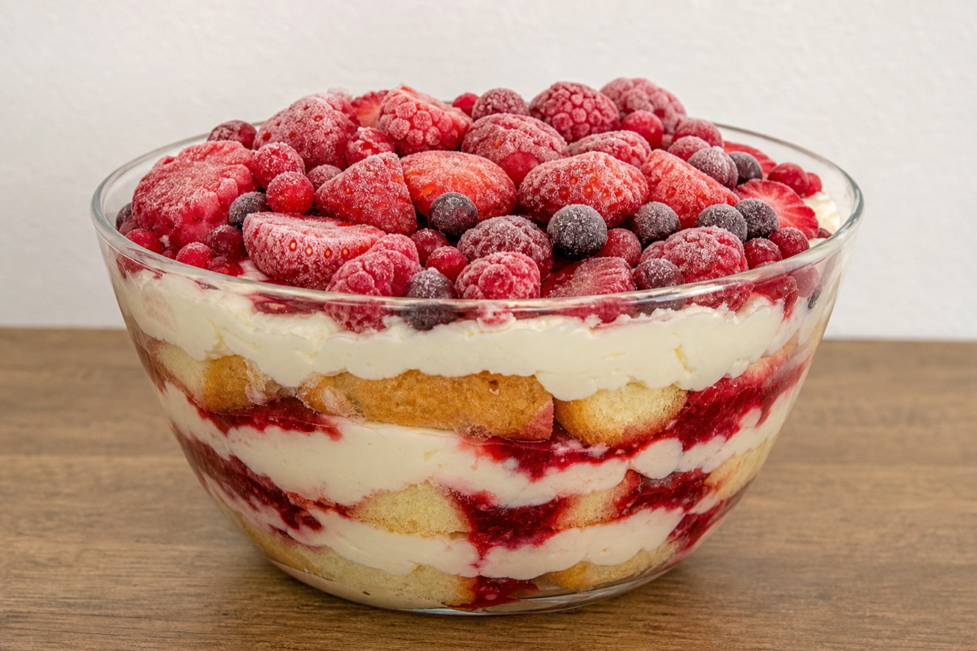 Makkelijke trifle met rood fruit